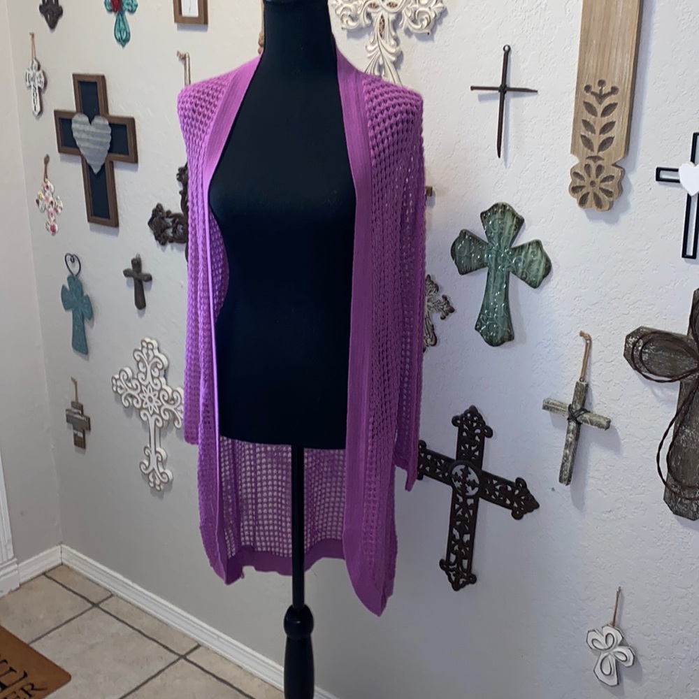 Say what? Purple light sweater jacket size small